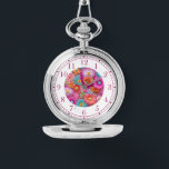 Reloj De Pulsera Faux Coloridas Embroidadas Floral Elegantes Mujere<br><div class="desc">Coloridas Faux Embroidered Floral Elegant Womans Watches presenta un moderno y colorido bordado florido en tonos rosa,  violeta,  naranja,  azul y amarillo. Creado por Evco Studio www.zazzle.com/store/evcostudio</div>