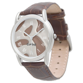 Reloj De Pulsera Faux Cow Leather Modern Luxury Elegant Collection