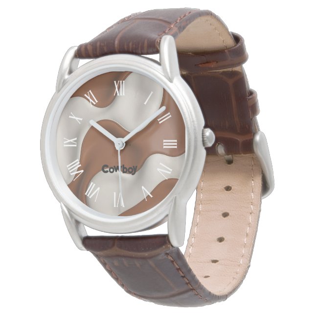 Reloj De Pulsera Faux Cow Leather Popular Luxury Elegant Collection (Angular)