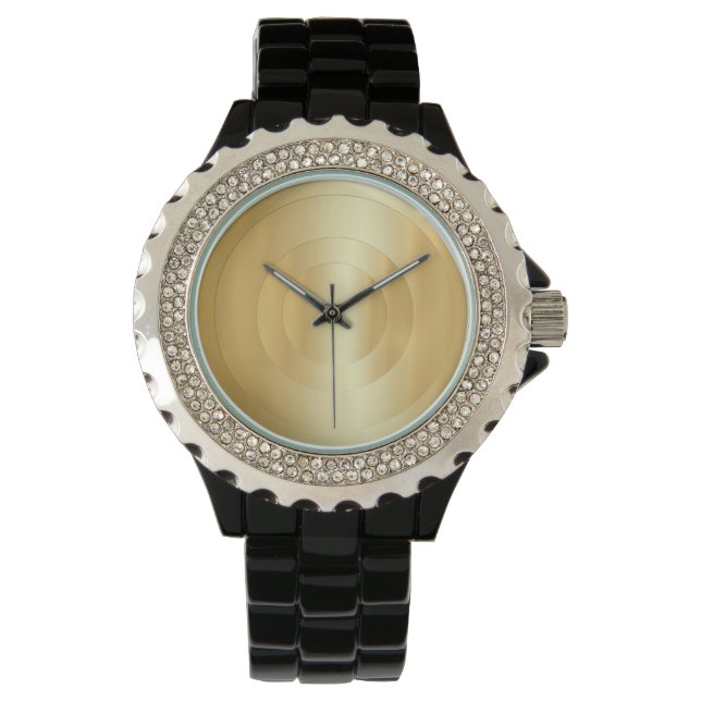 Reloj De Pulsera Faux Gold Glamorous Elegorous Trendy Template (Anverso)