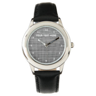 Reloj De Pulsera Faux Grey Fabric Personalizado Text Watch Gift