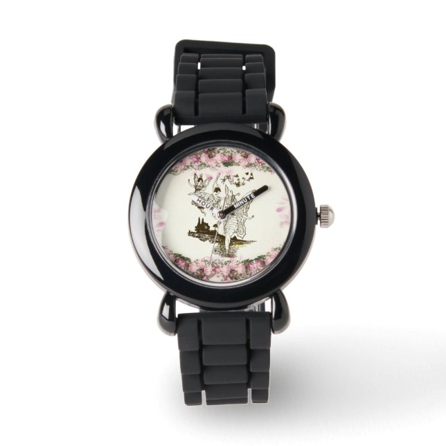 Reloj De Pulsera Fe bailando flores de época (Anverso)