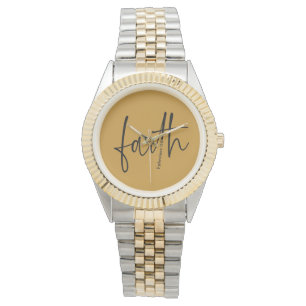 Reloj De Pulsera Fe   Simple Biblia Verse Cita Tipografía Negra