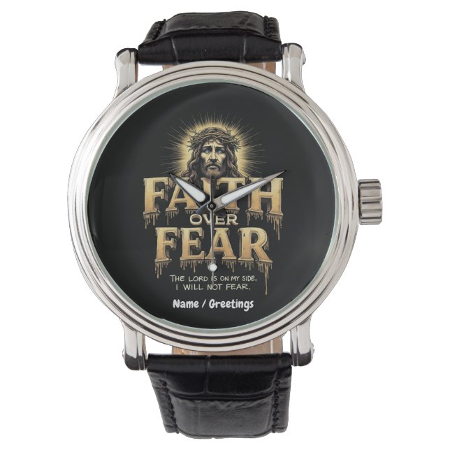 Reloj De Pulsera Fe Sobre Miedo El Señor Está De Mi Lado (Anverso)