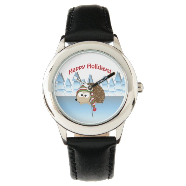 Reloj De Pulsera ¡Felices Fiestas! Winter Hedgehog (Anverso)