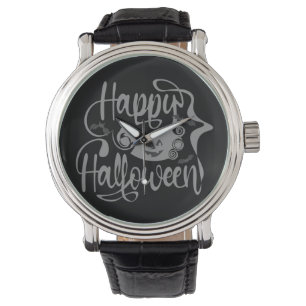 Reloj De Pulsera Felices murciélagos de Halloween jack o lantern