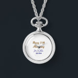 Reloj De Pulsera Feliz 30° aniversario de boda de oro azul real<br><div class="desc">Diseño</div>