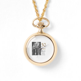 Reloj De Pulsera Feliz 50° aniversario agregar pareja fecha de matr