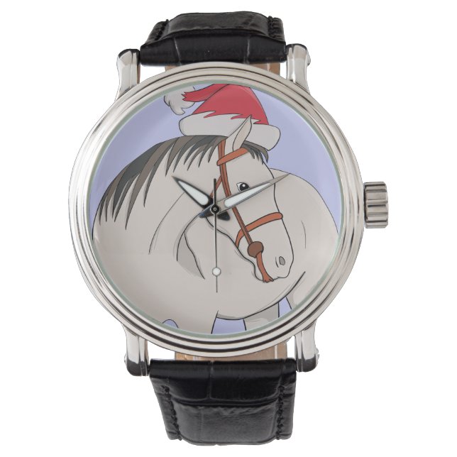 Reloj De Pulsera Feliz caballo navideño (Anverso)