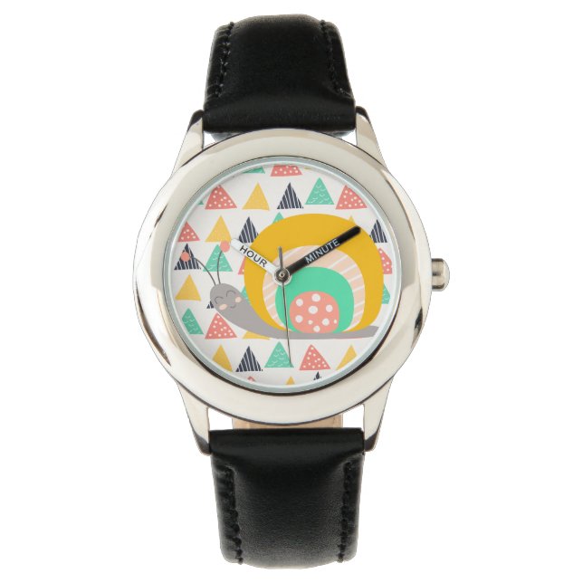Reloj De Pulsera Feliz caracol en Triángulos (Anverso)