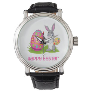 Reloj De Pulsera Feliz Conejo de Pascua - Colores de amor -