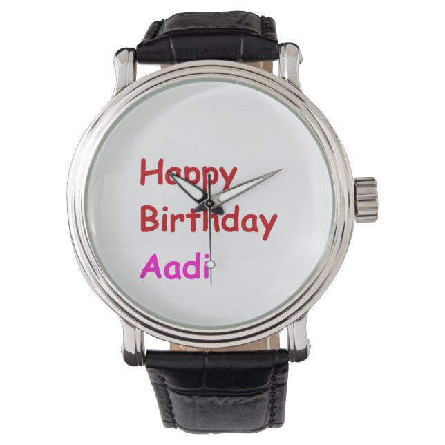 Reloj De Pulsera Feliz cumpleaños Aadi (Anverso)