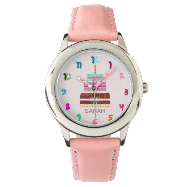 Reloj De Pulsera FELIZ CUMPLEAÑOS personalizados (Anverso)