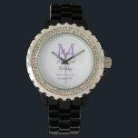 Reloj De Pulsera Feliz día 16 púrpura agregar nombre monograma mode<br><div class="desc">diseño hermoso</div>