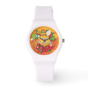 Reloj De Pulsera Feliz Día de Acción de Gracias 6 Ver y Numerales O