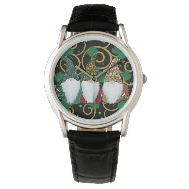 Reloj De Pulsera Feliz día de San Patricio GNOMES (Anverso)