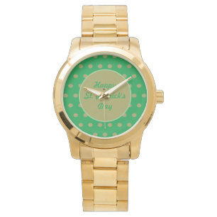 Reloj De Pulsera Feliz Día de San Patricio (Green & Gold)