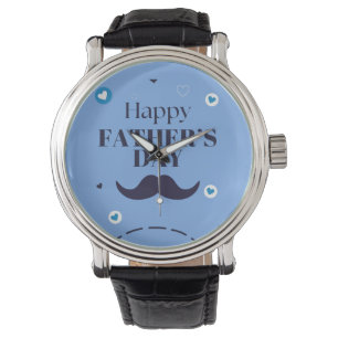 Reloj De Pulsera Feliz Día del Padre – Diseño de Bigote y Corazón