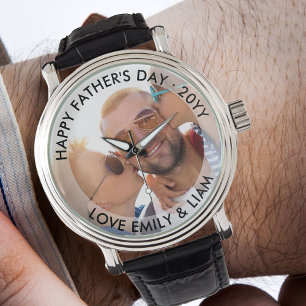 Reloj De Pulsera Feliz Día del Padre Edición Año Foto Personalizada