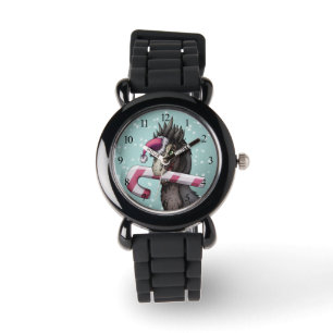 Reloj De Pulsera Feliz Dinosaurio de Navidad