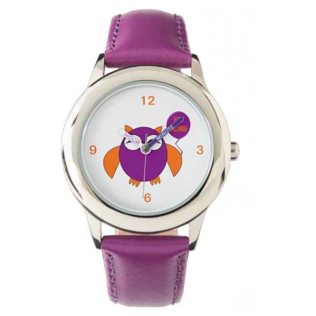 Reloj De Pulsera Feliz Fiesta de Halloween, niños con números (Anverso)