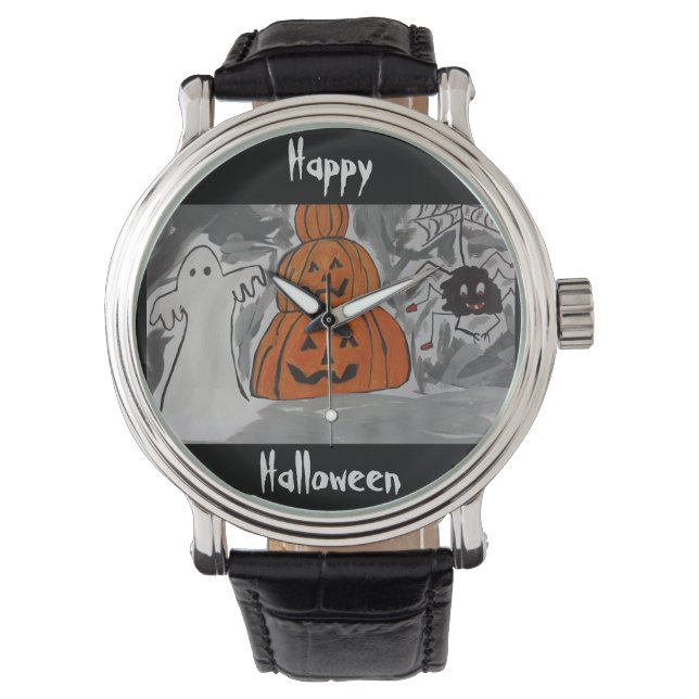 Reloj De Pulsera Feliz Halloween (Anverso)