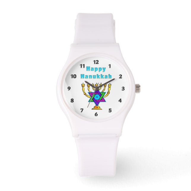 Reloj De Pulsera Feliz Hanukkah (Anverso)