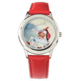 Reloj De Pulsera Feliz Navidad a todos (Papá Noel Vintage)