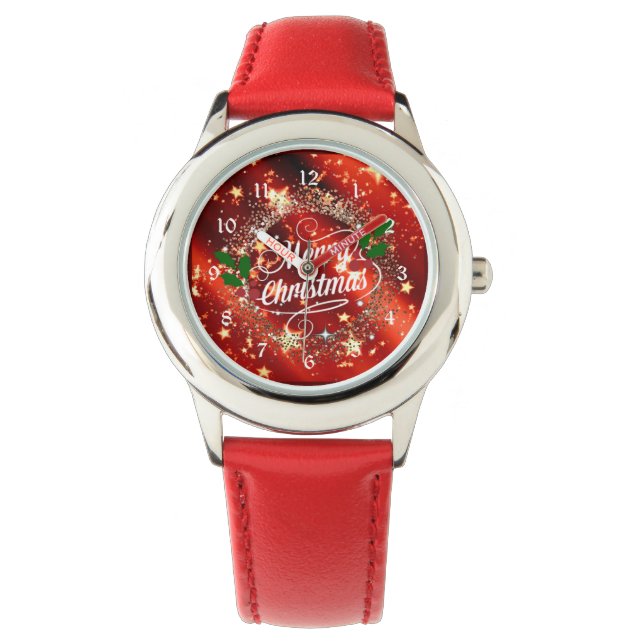 Reloj De Pulsera Feliz Navidad brillante y brillante (Anverso)