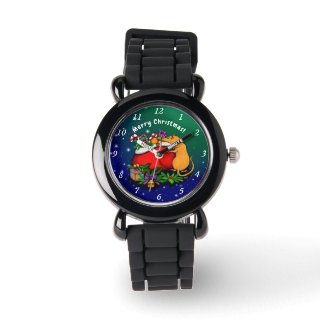 Reloj De Pulsera Feliz Navidad con el príncipe rata (Anverso)