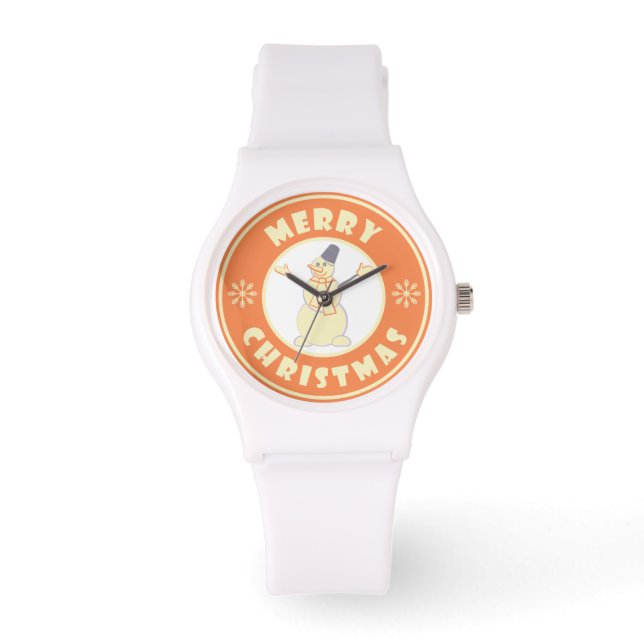Reloj De Pulsera Feliz Navidad feliz estilo de café famoso de nieve (Anverso)