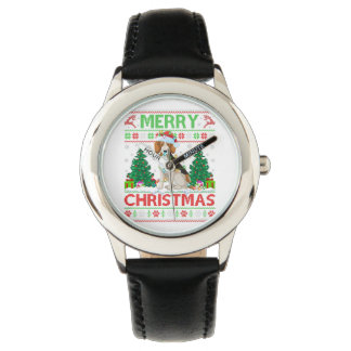 Reloj De Pulsera Feliz Navidad iluminando a feos Navidades beagle