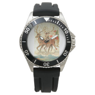 Reloj De Pulsera Feliz Navidad (Santa y sus renos)