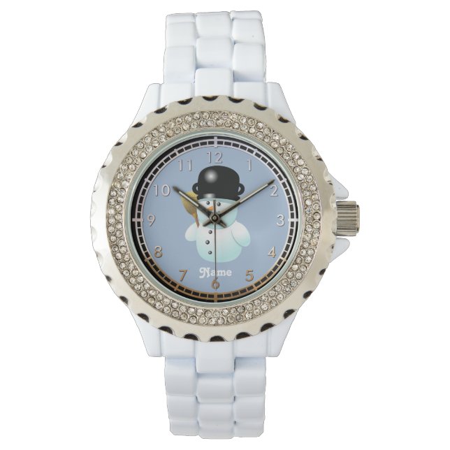 Reloj De Pulsera Feliz Navidad Snowman (Anverso)