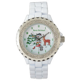 Reloj De Pulsera ¡Feliz Navidad! Snowman con sus amigos