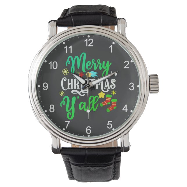 Reloj De Pulsera Feliz Navidad Y'all-85918 (Anverso)