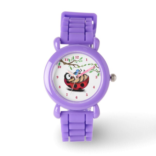 Reloj De Pulsera Feliz Pequeña Ladybug con teléfono - Dibujo Person (Anverso)