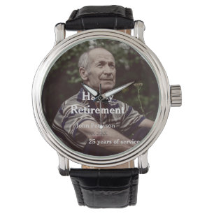 Reloj De Pulsera Feliz retiro foto nombre años de servicio