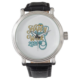 Reloj De Pulsera Feliz Semana de las Enfermeras 2026 Diseño de Cami