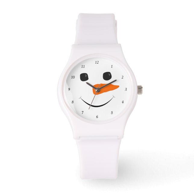 Reloj De Pulsera Feliz Snowman (Anverso)