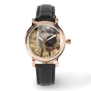 Reloj De Pulsera Feliz, sonriendo, mini cerdo