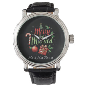Reloj De Pulsera Feliz y casado por tu primera Navidad