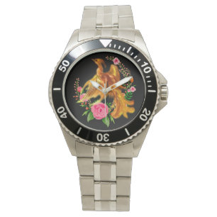 Reloj De Pulsera Fénix Floral Surge De La Fantasía De Los Fiery Ash
