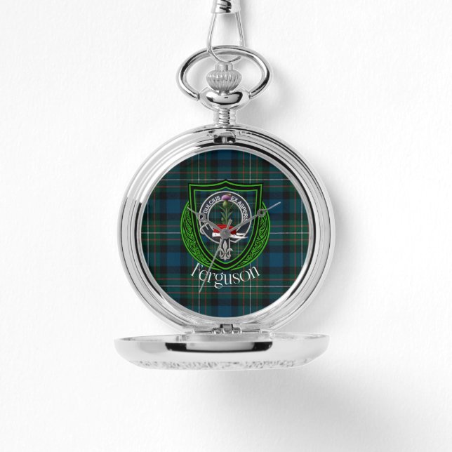 Reloj De Pulsera Ferguson Scottish Clan Tartan & Crest (Anverso)