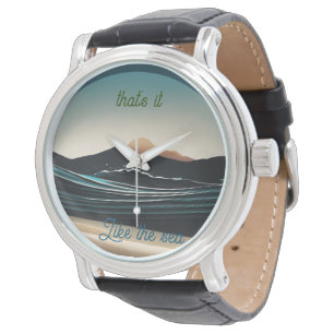 Reloj De Pulsera Feroz logotipo de la ola oceánica de la playa Mini