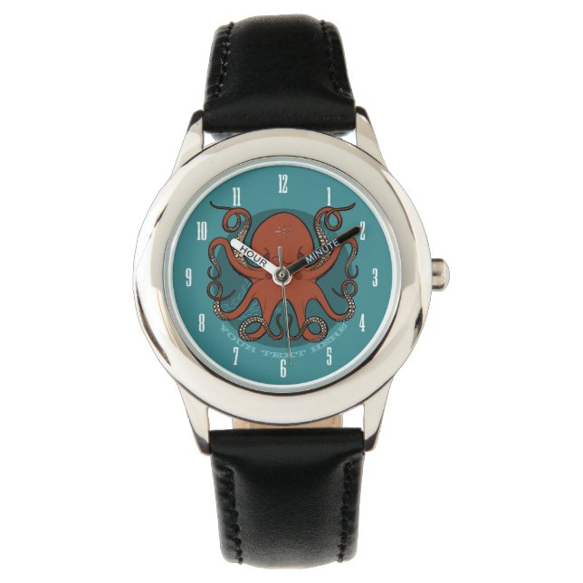 Reloj De Pulsera Feroz Tentacles de pulpo rojo Personalizado con te (Anverso)