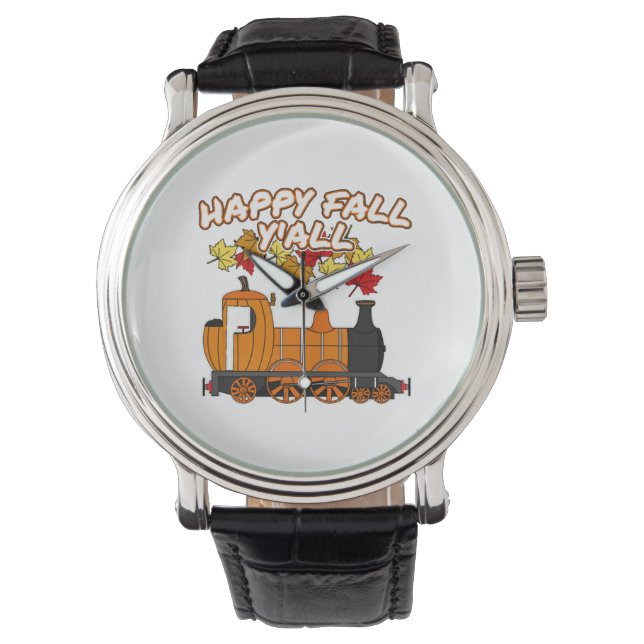 Reloj De Pulsera Ferrocarril de calabaza de tren de vapor Happy Fal (Anverso)