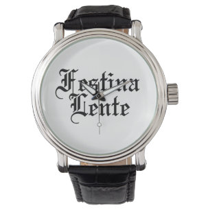 Reloj De Pulsera Festina Lente - Hacer el casto lentamente - Frase 
