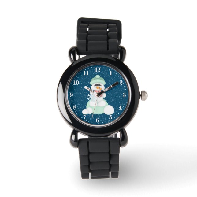 Reloj De Pulsera Festividad Navidad de snowman (Anverso)