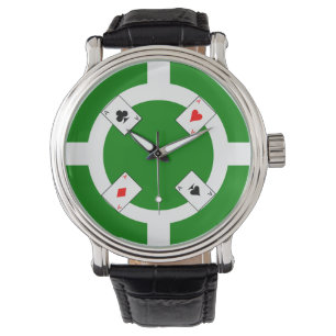 Reloj De Pulsera Ficha de póker - verde